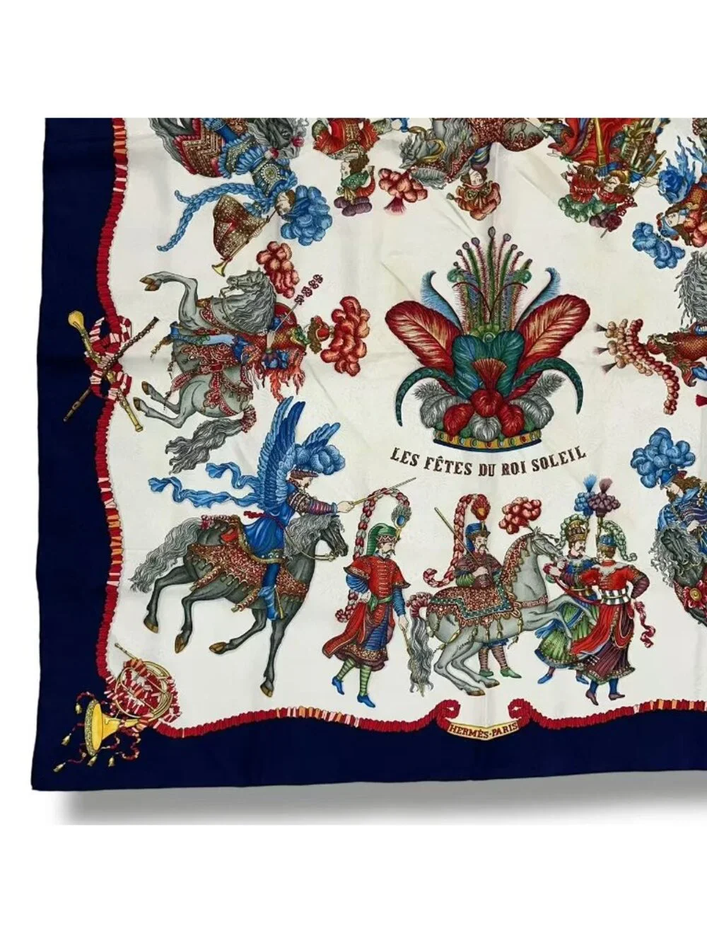 Hermes Scarf Silk Carre 90 les Fetes du Roi Soleil Celebration of the Sun King